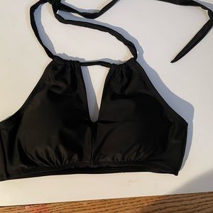 Black Bathing Suit Top with Tie Straps